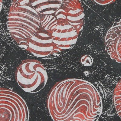 Kugeln, 42x30 cm, Linolschnitt