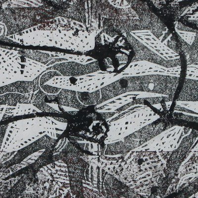 Lebenslinien, 60x30 cm, Linolschnitt