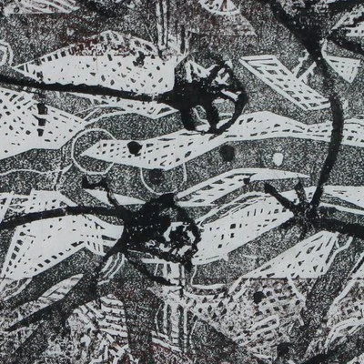 Lebenslinien, 60x30 cm, Linolschnitt