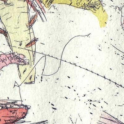 Planktonartiges, Radierung, koloriert, 20x30 cm, 1994