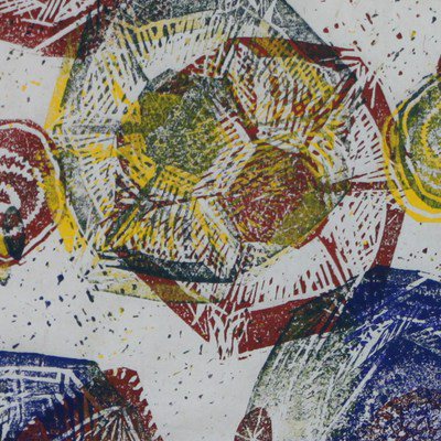 Zellformen, 60x80 cm, Linolschnitt