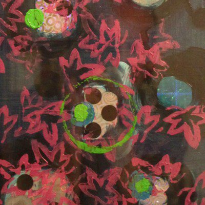 Florales, 90x30 cm, Mischtechnik